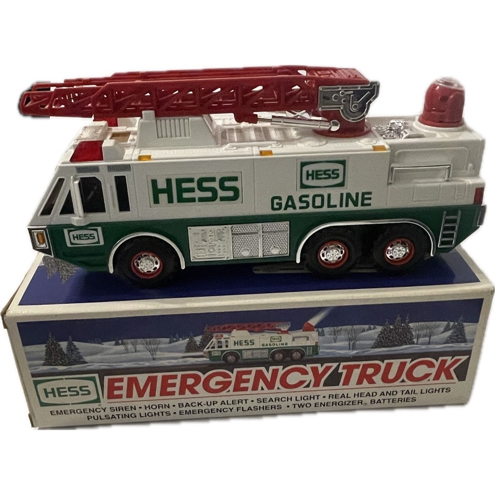New Box Vintage -1996 Hess Emergency Truck - Ladder Siren Horn Light Flash